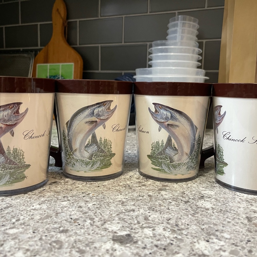 Chinook Salmon Coffee Mugs Set of 4